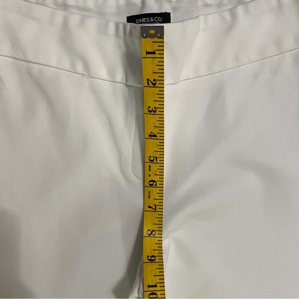 Jones & Co White Straight-Leg Pants Size S Preppy Quiet Luxury Coastal Nautical - Picture 5 of 12